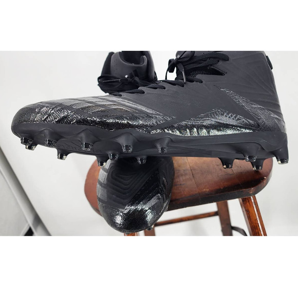 NEW Adidas Freak X Carbon Mid Tripple Black Football Cleats Size 18 - Picture 6 of 9